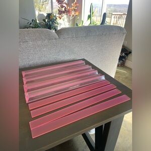 Set of Pink Acrylic Mahjong Tile Racks